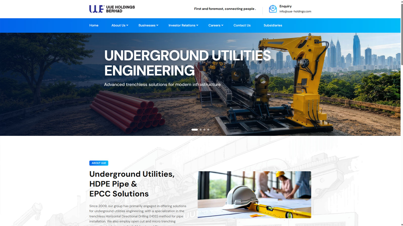 UUE Holdings Berhad Website Design by TBT Creative Agency